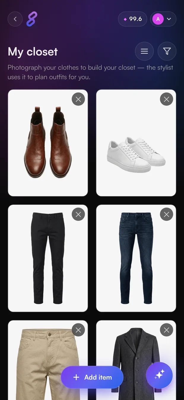The Picsense virtual closet